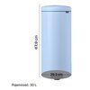 Kosz na śmieci z pedałem BRABANTIA NewIcon 202667 wyjmowane wiadro, nie przepuszcza zapachów, stal 30L Jasnoniebieski Materiał Tworzywo sztuczne