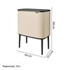 Kosz na śmieci BRABANTIA 201608 Bo Touch Bin 33L Beżowy Pojemność [l] 33