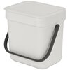Kosz na śmieci BRABANTIA 213229 Sort & Go odchylane wieczko, do zawieszenia, tworzywo sztuczne 3L Szary Liczba komór 1