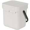 Kosz na śmieci BRABANTIA 213229 Sort & Go odchylane wieczko, do zawieszenia, tworzywo sztuczne 3L Szary Rodzaj wykończenia Mat