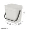 Kosz na śmieci BRABANTIA 213229 Sort & Go odchylane wieczko, do zawieszenia, tworzywo sztuczne 3L Szary Pojemność [l] 3