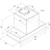 Okap AFRELLI AW-5 Piano Classic 60 Inox/czarne szkło 428m3/h 65dB klasa D Szerokość [cm] 59.5
