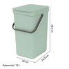 Kosz na śmieci BRABANTIA 211829 Sort & Go 12L Jasnozielony Pojemność [l] 12