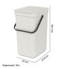 Kosz na śmieci BRABANTIA 213465 Sort & Go odchylane wieczko, do zawieszenia, łatwy w czyszczeniu 16L Jasnoszary Pojemność [l] 16