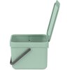 Kosz na śmieci do segregacji BRABANTIA Sort & Go 211768 otwierana pokrywa, wygodny  uchwyt, plastik 6L Jasnozielony Materiał Tworzywo sztuczne