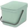 Kosz na śmieci do segregacji BRABANTIA Sort & Go 211768 otwierana pokrywa, wygodny  uchwyt, plastik 6L Jasnozielony