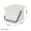 Kosz na śmieci do segregacji BRABANTIA Sort & Go 213267 otwierana pokrywa, wygodny uchwyt, plastik 6L Jasnoszary Typ Uchylny