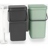 Kosze na śmieci uchylny BRABANTIA Sort & Go 214462 do segregacji, do zawieszenia 2x16L Szary, Zielony Pojemność [l] 32