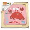 Puzzle VIGA Na podkładce: Krab 50146 (4 elementy) Rodzaj Drewniane