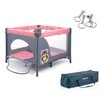 Łóżeczko MILLY MALLY Fun Pink Bear Różowo-szary