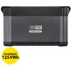 Czarna stacja zasilania z napisem "1300 WATTS 1254 WH XTREME POWER" na środku. Na żółtym tle widnieje napis "POJEMNOŚĆ 1254Wh".
