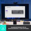 Na zdjęciu widoczny jest monitor z wyświetlonym interfejsem oprogramowania, na którym przedstawiona jest klawiatura z etykietą "MX Mechanical". Na dole zdjęcia znajduje się napis: "ZAAWANSOWANE OPCJE DOSTOSOWANIA Z LOGI OPTIONS+".