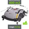 Robot koszący WIPER Blitz XH4 Grigio V20 sterowanie Bluetooth Maksymalny czas pracy na jednym ładowaniu [min] 180