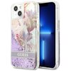 Etui GUESS Flower Liquid Glitter do Apple iPhone 13 Mini Fioletowy