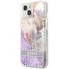 Etui GUESS Flower Liquid Glitter do Apple iPhone 13 Mini Fioletowy Seria telefonu iPhone