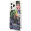 Etui GUESS Flower Liquid Glitter do Apple iPhone 13 Pro Niebieski Seria telefonu iPhone