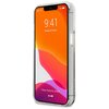 Przezroczyste etui na telefon z brokatowym wypełnieniem, które układa się w różne wzory przy poruszaniu. Na ekranie telefonu widoczny jest kolorowy motyw z godziną 9:41, datą "Tuesday, 20 March" oraz tekstem "Press Home to unlock".