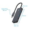 Hub RAPOO UCH-4003 USB Typu C, Pasywny Obsługiwane standardy USB USB 3.2 Gen. 1 (USB 3.0/3.1 Gen. 1) - 5 Gb/s