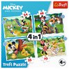 Puzzle TREFL 4w1 Fajny dzień Mickiego 34604 (207 elementów)