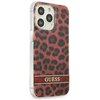 Etui GUESS Leopard Electro Stripe do Apple iPhone 13 Pro Czerwony Dominujący kolor Czerwony