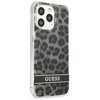 Etui GUESS Leopard Electro Stripe do Apple iPhone 13 Pro Szary Dominujący kolor Szary