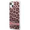 Etui GUESS Leopard Electro Stripe do Apple iPhone 13 Mini Różowy