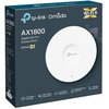 Opakowanie punktu dostępu TP-Link Omada AX1800 Gigabit Wi-Fi 6 z oznaczeniem modelu EAP620 HD, przedstawia urządzenie w kształcie białego dysku z logo TP-Link na środku. Na opakowaniu widnieją napisy: "1201 Mbps + 574 Mbps", "High-Density Connectivity", "
