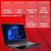 Czerwone tło z białymi napisami przedstawia specyfikację laptopa: procesor Intel Core i9-11900H, 16GB DDR4 RAM, 1000GB PCIe NVMe SSD, karta graficzna Nvidia GeForce RTX 3060, ekran 15.6" 1920x1080px IPS 144Hz, system Windows 11 Home. Na dole widoczny jest