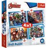 Puzzle TREFL Marvel Odważni Avengersi 4w1 34386 (207 elementów)