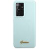 Etui GUESS Silicone Script Metal Logo do Samsung Galaxy S21 Ultra Niebieski Model telefonu Galaxy S21 Ultra