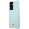 Etui GUESS Silicone Script Metal Logo do Samsung Galaxy S21 Ultra Niebieski Seria telefonu Galaxy S