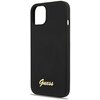 Etui GUESS Silicone Script Gold Logo MagSafe do Apple iPhone 13 Czarny Dominujący kolor Czarny