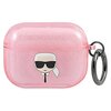 Etui na słuchawki KARL LAGERFELD Glitter Karls Head do Apple AirPods Pro Różowy