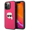 Etui KARL LAGERFELD Leather Ikonik Karl Head Metal do Apple iPhone 13 Pro Różowy