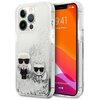 Etui KARL LAGERFELD Liquid Glitter Karl&Choupette do Apple iPhone 13 Pro Max Srebrny