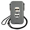 Etui KARL LAGERFELD Saffiano Karl & Choupette Head do Apple iPhone Szary