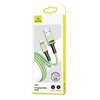 Opakowanie kabla USB-Lightning w kolorze zielonym, o długości 1 metra, marki USAMS, z widocznym logo producenta. Na opakowaniu znajduje się tekst: "Charging & Data Cable", ikony przedstawiające funkcje kabla oraz oznaczenie "1m".