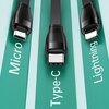 Kabel USB-A - USB-C/Lightning/Micro USB USAMS U69 3w1 15W 1.2 m Zielony Rodzaj Kabel