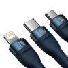 Kabel USB - Lightning/Micro USB/USB-C BASEUS Flash Series 100W 1.2 m Niebieski Typ USB - USB-C