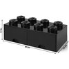 Pojemnik na LEGO z szufladkami Brick 8 Czarny 40061733 Seria Lego Classic