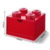 Pojemnik na LEGO z szufladką Brick 4 Czerwony 40201730 Seria Lego Classic