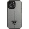 Etui GUESS Saffiano Triangle Logo do Apple iPhone 13 Pro Max Srebrny