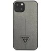 Etui GUESS Saffiano Triangle Logo do Apple iPhone 13 Mini Srebrny Model telefonu iPhone 13 Mini