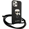 Etui KARL LAGERFELD Leather Monogram Patch and Cord Iconik do Apple iPhone 13 Pro Czarny Seria telefonu iPhone