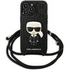 Etui KARL LAGERFELD Leather Monogram Patch and Cord Iconik do Apple iPhone 13 Pro Czarny Model telefonu iPhone 13 Pro