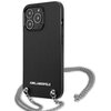 Etui KARL LAGERFELD Leather Textured and Chain do Apple iPhone 13 Pro Czarny Seria telefonu iPhone