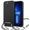 Etui KARL LAGERFELD Leather Textured and Chain do Apple iPhone 13 Czarny