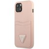 Etui GUESS Saffiano Triangle Logo Cardslot do Apple iPhone 13 Mini Różowy Seria telefonu iPhone