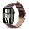 Pasek CRONG Noble Band do Apple Watch (38/40/41/42mm) Ciemnobrązowy Materiał Skóra