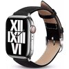 Pasek CRONG Noble Band do Apple Watch (44/45/46/49 mm) Czarny Materiał Skóra